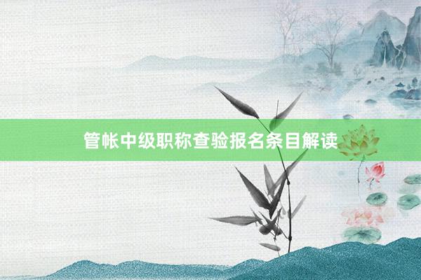 管帐中级职称查验报名条目解读