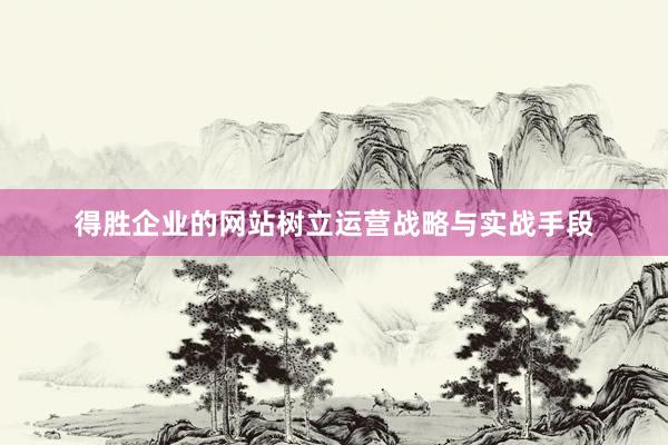 得胜企业的网站树立运营战略与实战手段